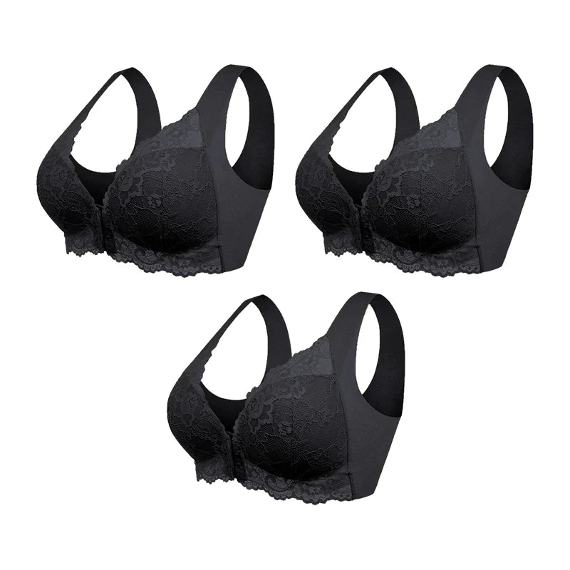 (PACK DE 3) Soutien-gorge Celine — Sans Fil Galbant Avec Fermeture Frontale