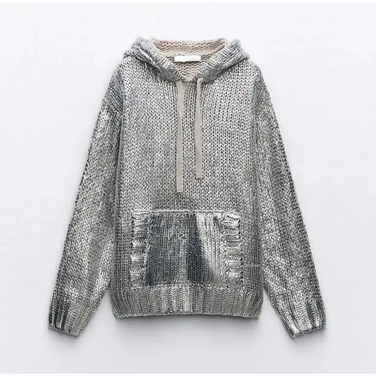 Metallic sweater for women