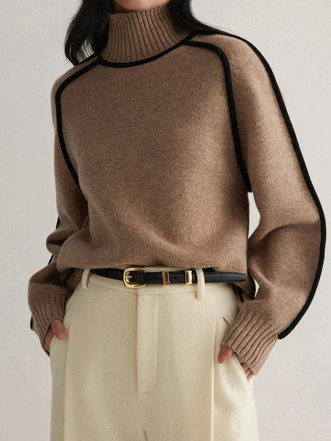Pull à col roulé marron – Celeste