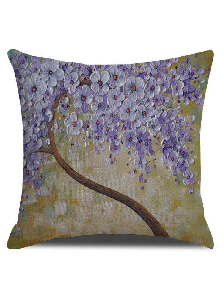 Floral Tree Oil Painting Art Pillowcase