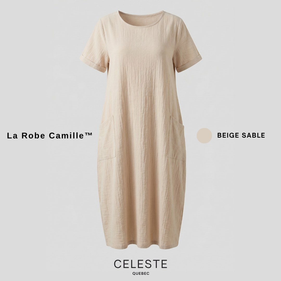 Robe Camille™ — Robe en Coton Texturé Doux et Respirant