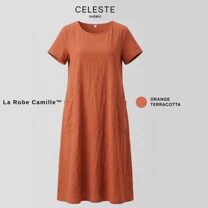 Robe Camille™ — Robe en Coton Texturé Doux et Respirant