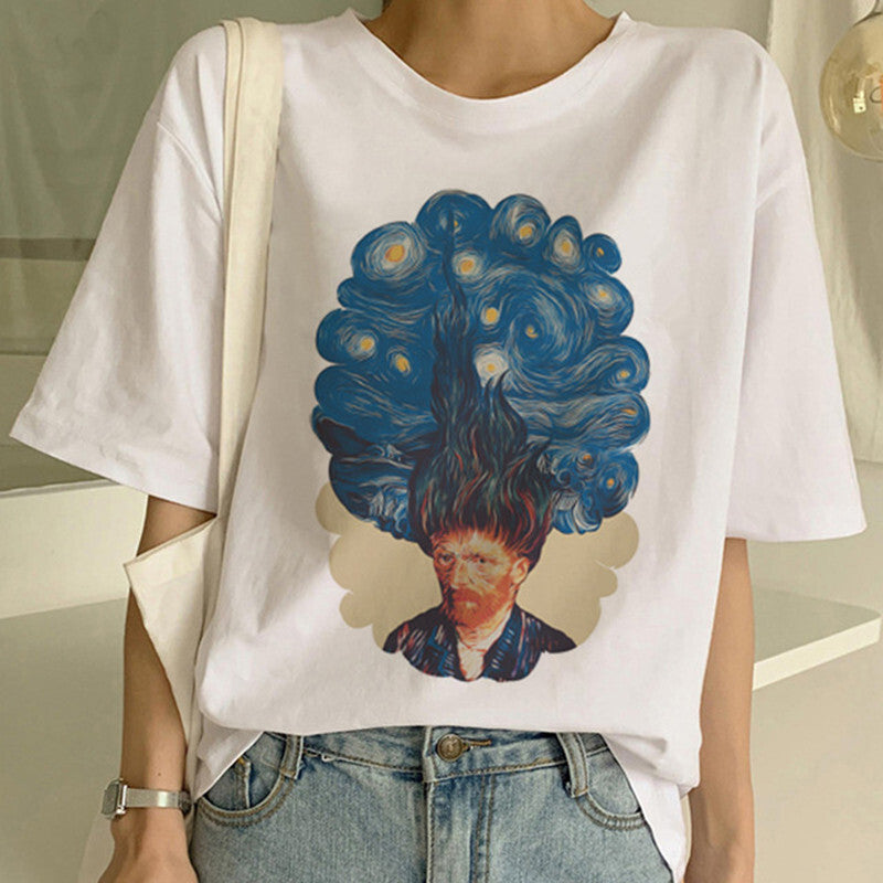 Van Gogh oil painting print T-shirt