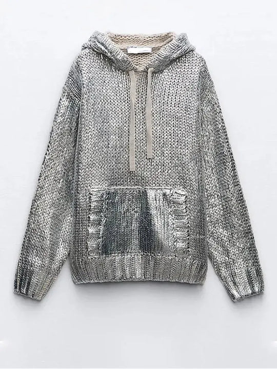 Metallic sweater for women