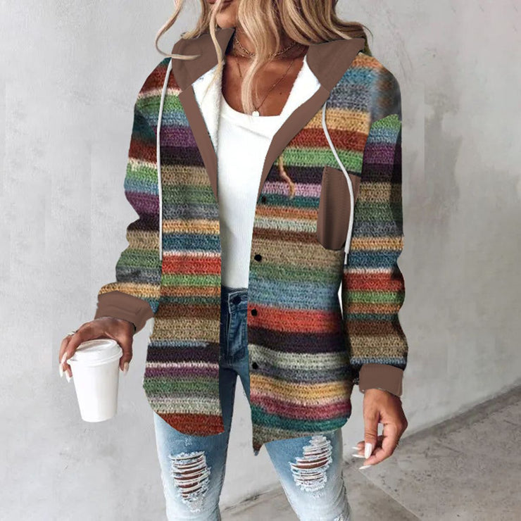 Chanelle - classy printed hooded outerwear