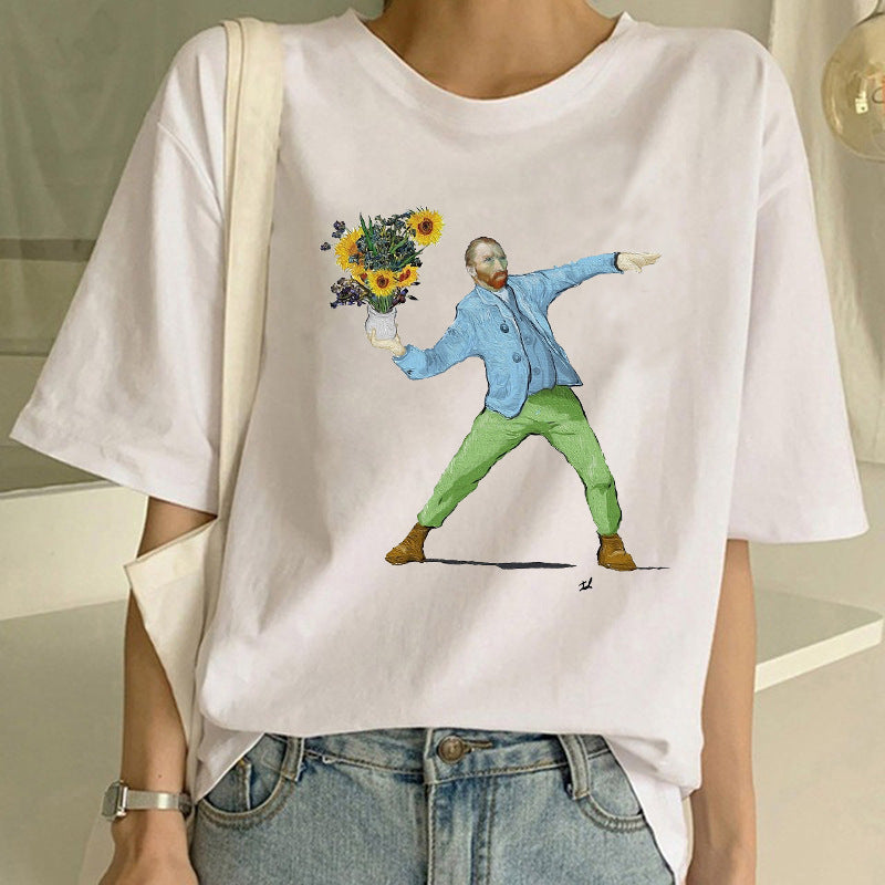 Van Gogh oil painting print T-shirt