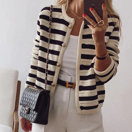 Striped long-sleeve jacket