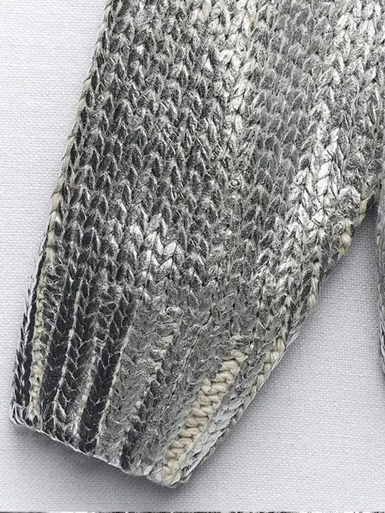 Metallic sweater for women