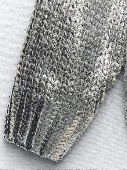 Metallic sweater for women
