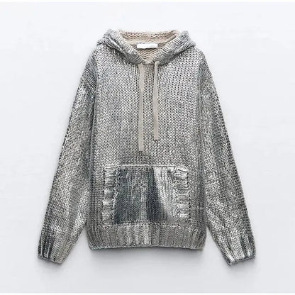 Metallic sweater for women