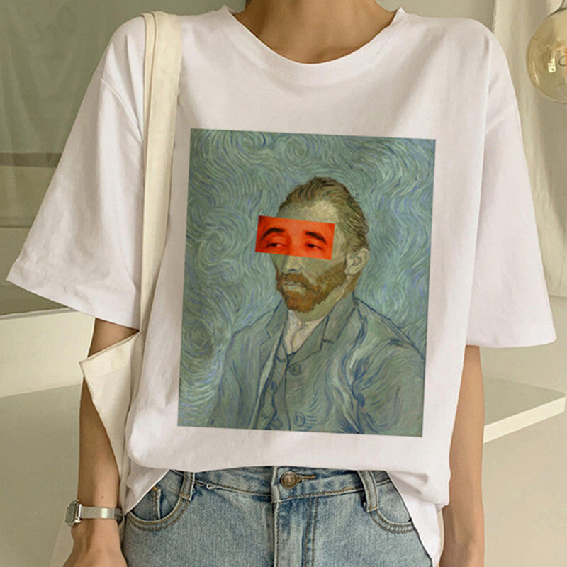 Van Gogh oil painting print T-shirt