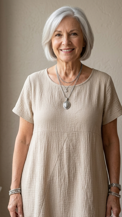 Robe Camille™ — Robe en Coton Texturé Doux et Respirant