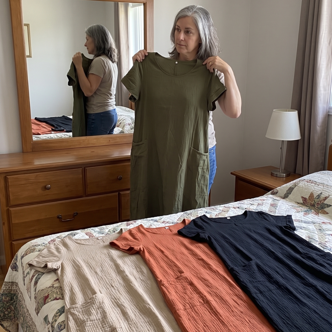 Robe Camille™ — Robe en Coton Texturé Doux et Respirant