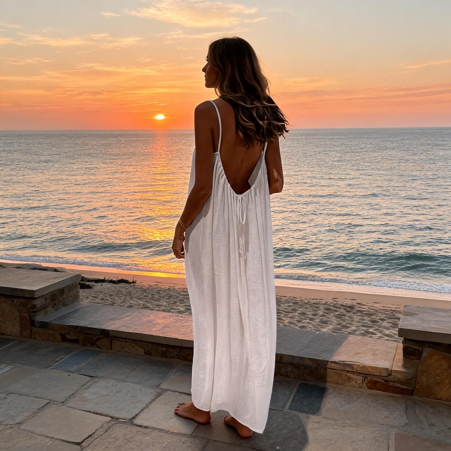 Robe Emma — Longue Dos Nu Fluide