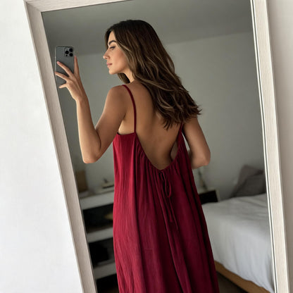 Robe Emma — Longue Dos Nu Fluide