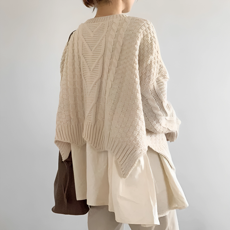 Carla - Apricot round neck sweater