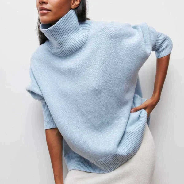 Amélie Oversized Cotton Turtleneck Sweater 
