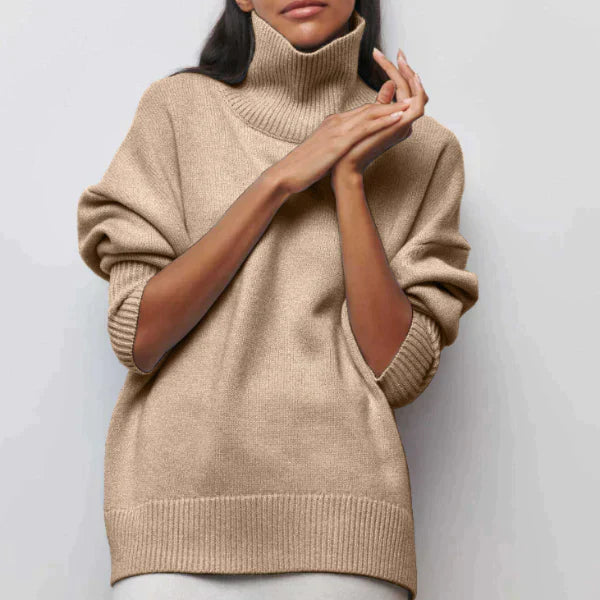 Amélie Oversized Cotton Turtleneck Sweater 
