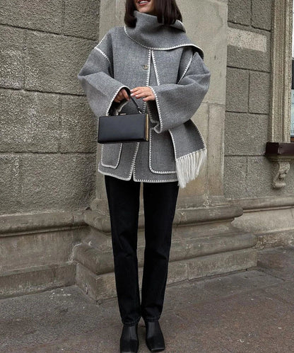 Pamela - Hepburn Style Wool Cape Coat