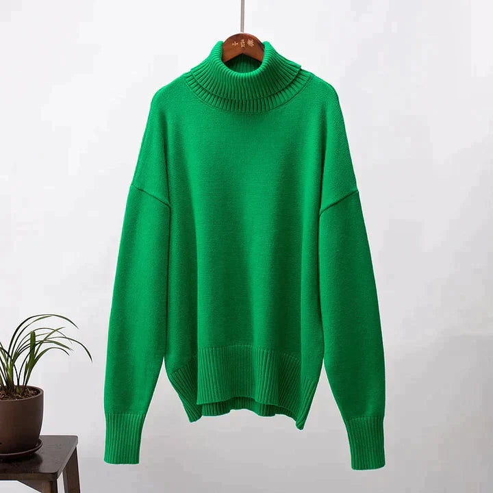 Amélie Oversized Cotton Turtleneck Sweater 