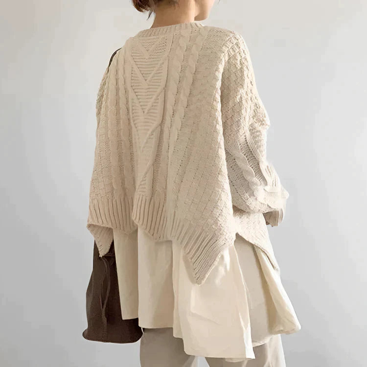 Julia - Apricot round neck sweater