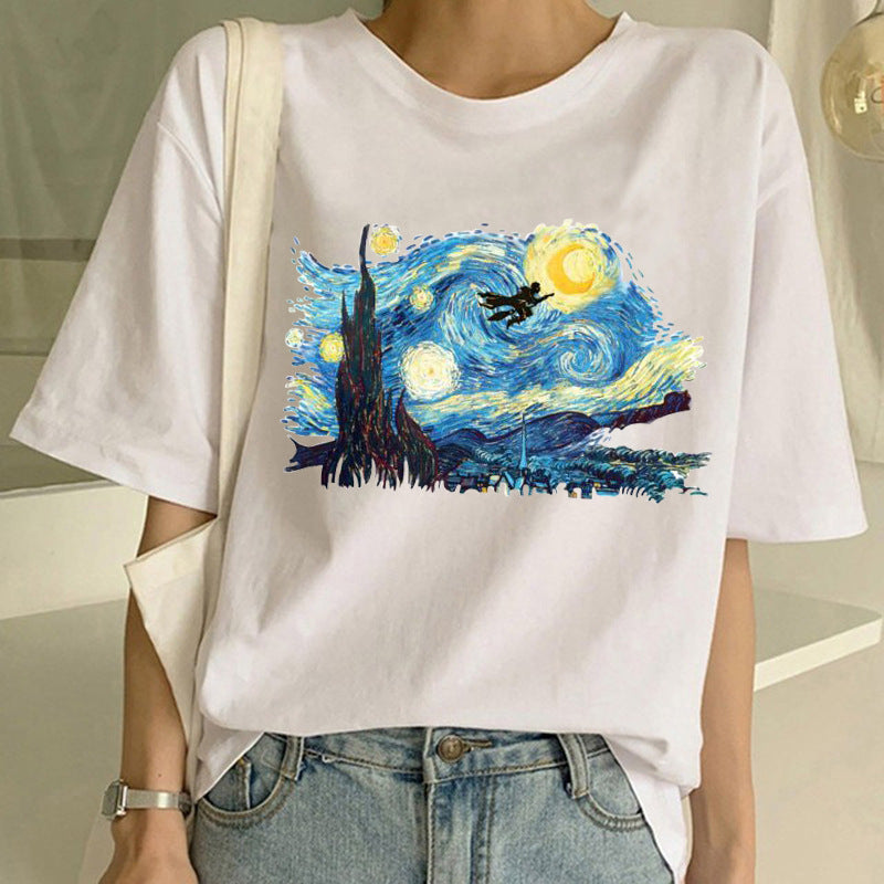 Van Gogh oil painting print T-shirt