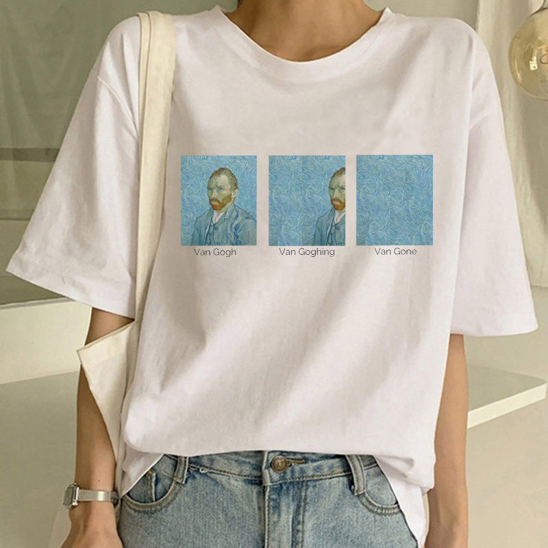 Van Gogh oil painting print T-shirt