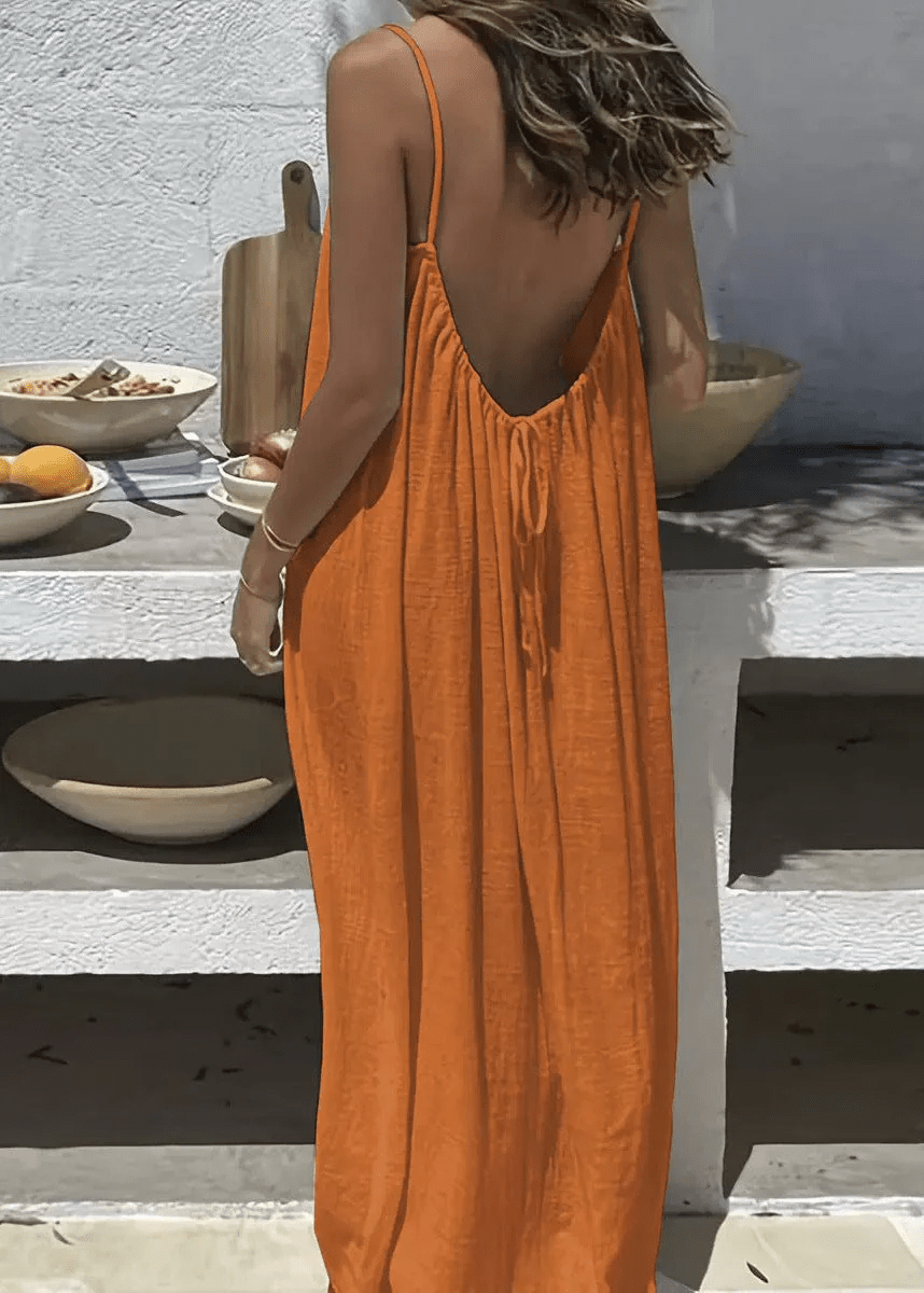 Robe Emma — Longue Dos Nu Fluide