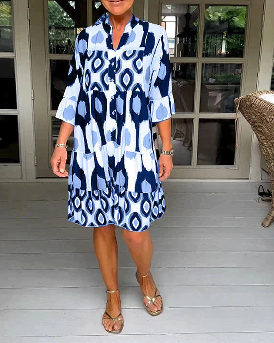 Emma - Pleated dress with spotted pattern
