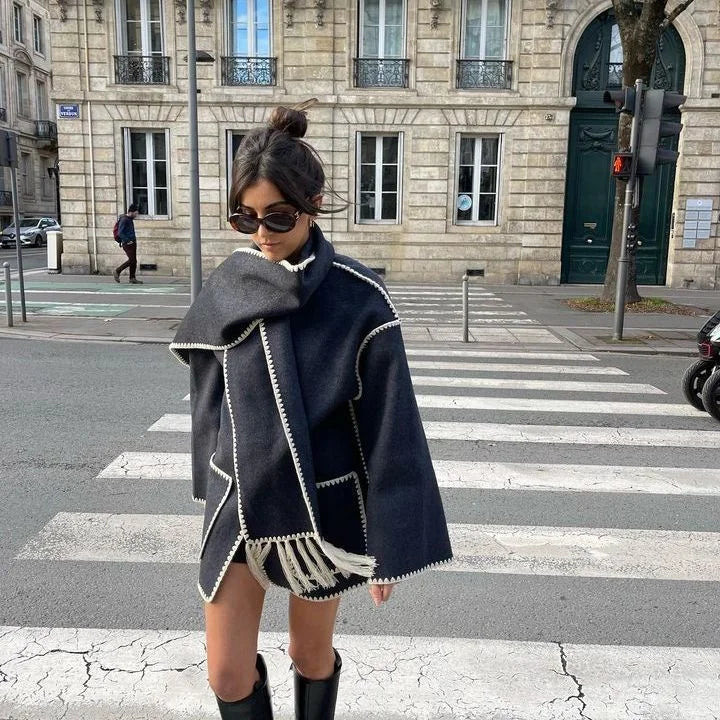 Pamela - Hepburn Style Wool Cape Coat