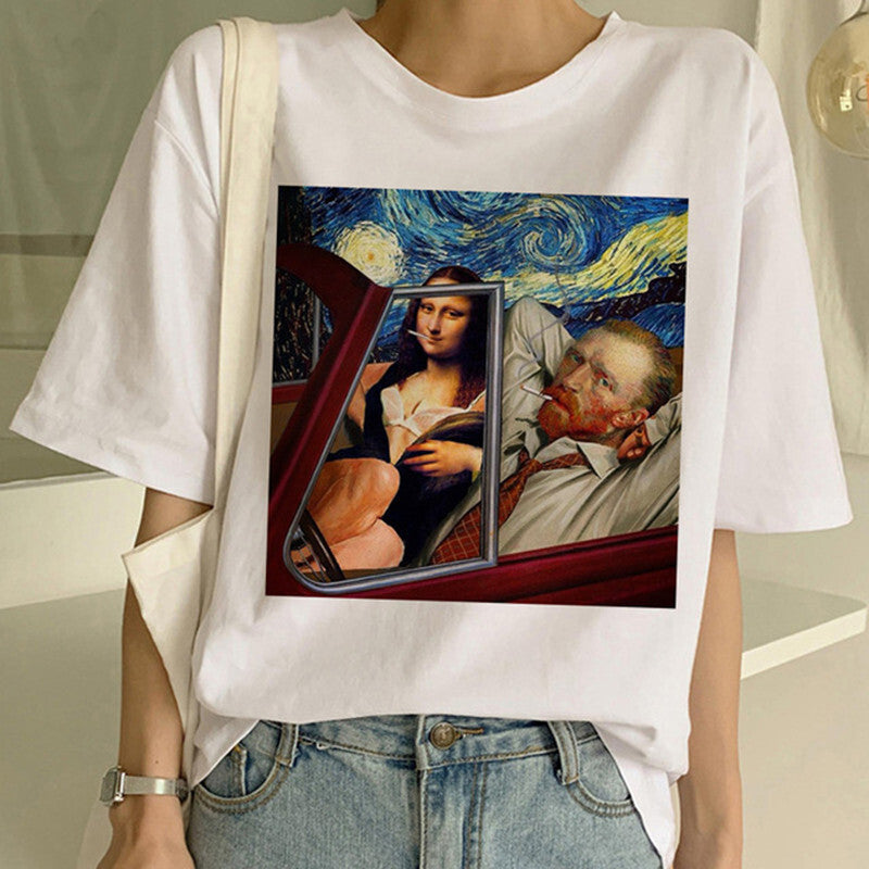 Van Gogh oil painting print T-shirt