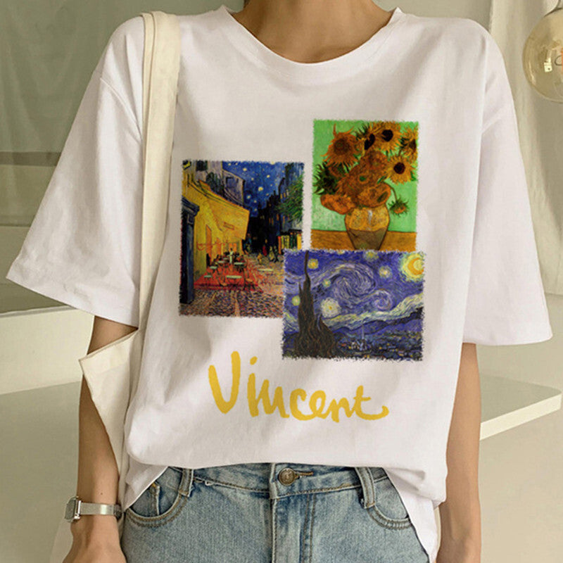 Van Gogh oil painting print T-shirt