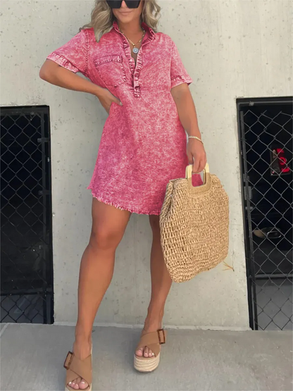 New washed shirt dress for women