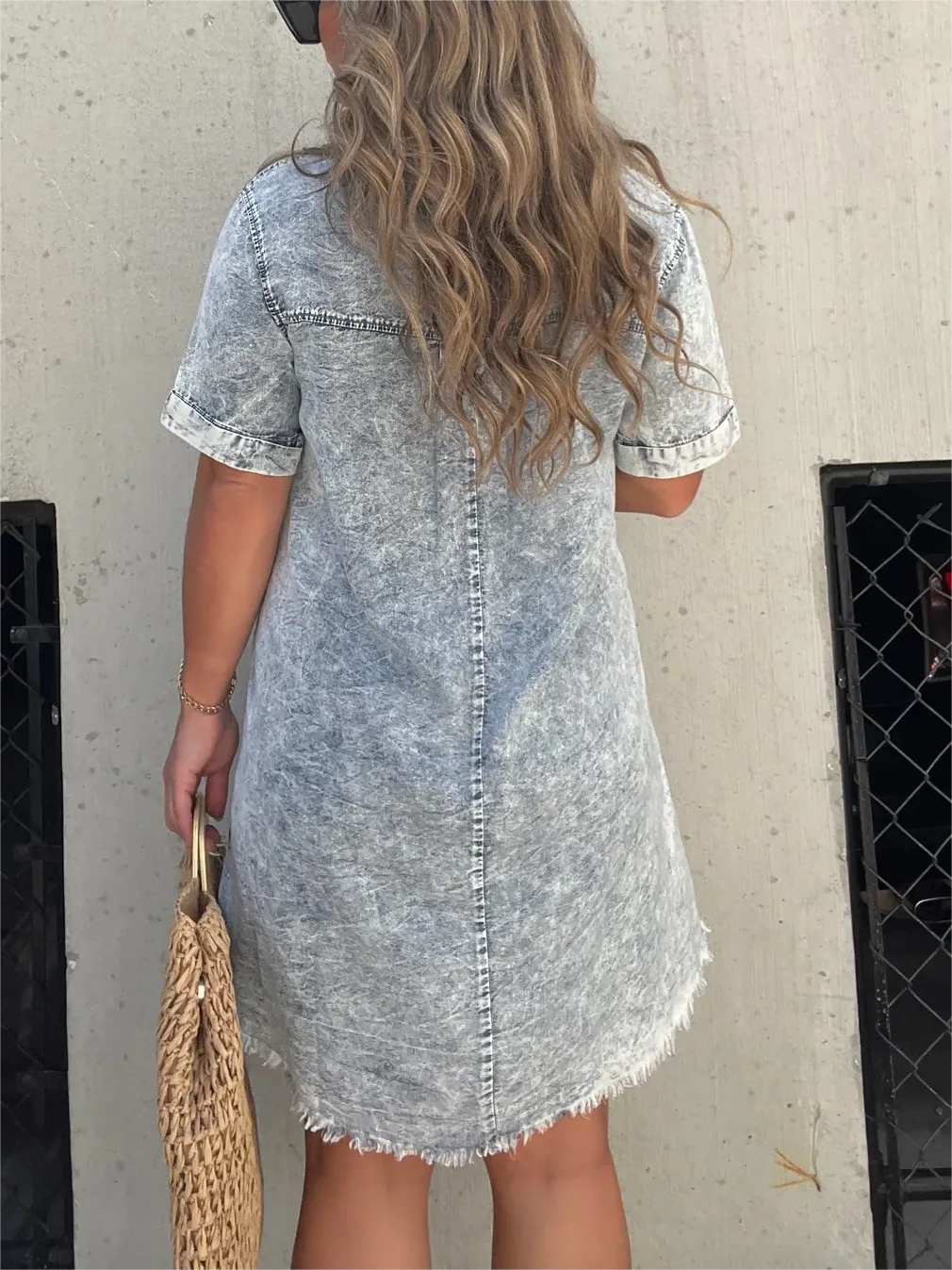 New washed shirt dress for women