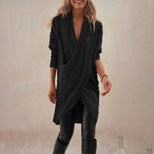 Veronica - Black Plain long-sleeved top