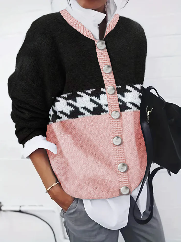 Pamela - Elegant Long Sleeve Printed Knit Top