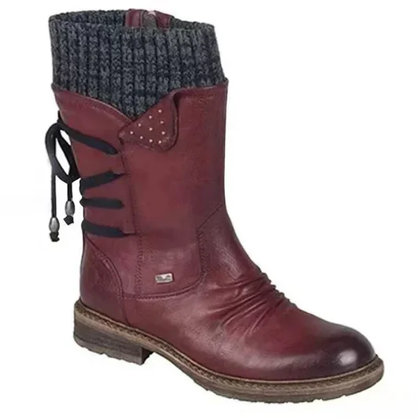 Ruth - Women's warm wool low-barrel boots with orthotic support and arch