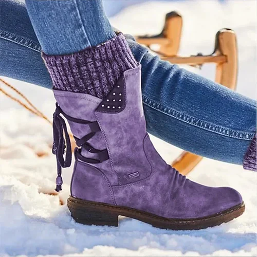Ruth - Women's warm wool low-barrel boots with orthotic support and arch