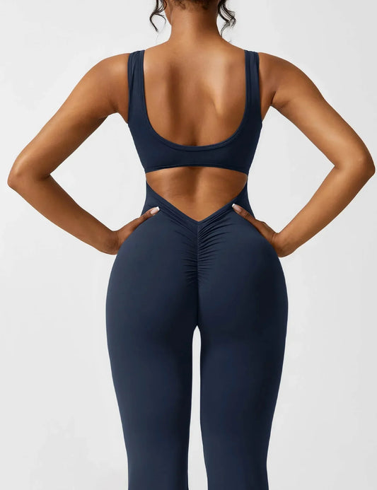 Sheyla - Body-hugging flared jumpsuit