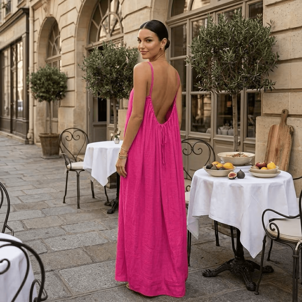 Robe Emma — Longue Dos Nu Fluide